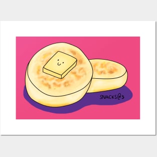 Little crumpets with butter Posters and Art